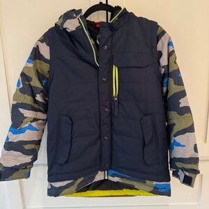 686 Scout Insulated Snow Jacket Boy's Youth Medium (12) Navy Colorblock
